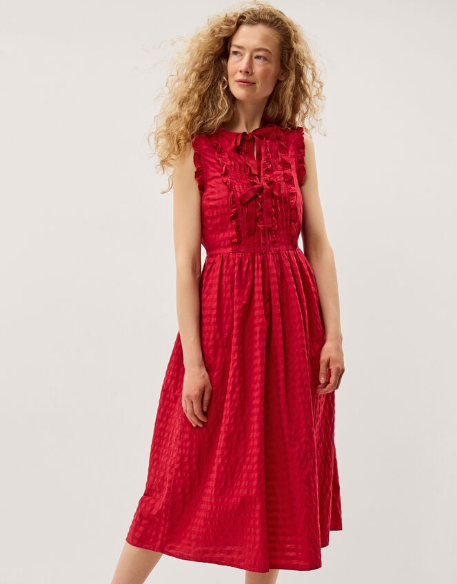 Bea Sleeveless Gingham Midi Dress, Pink (PINK), large