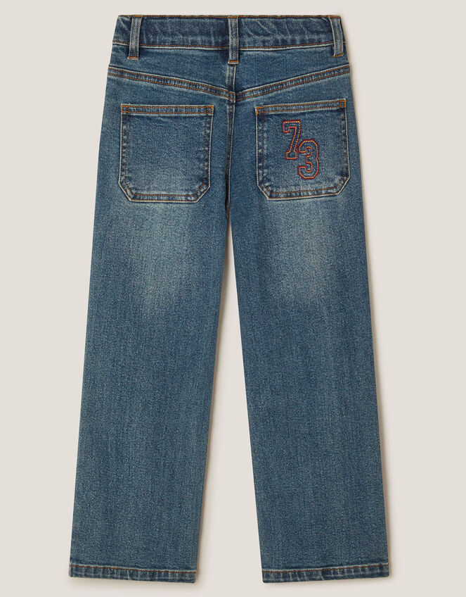 73 Logo Straight Leg Jeans, Blue (BLUE), large