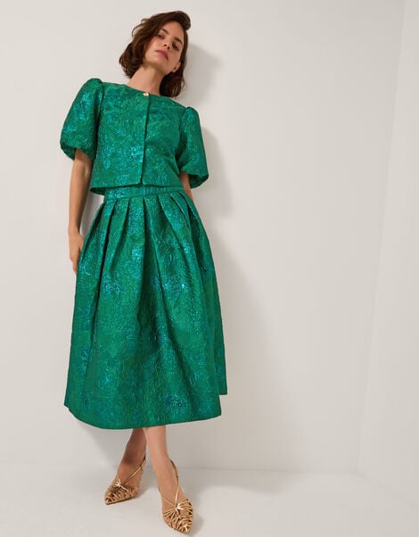 Jolene Jacquard Skirt , Green (GREEN), large