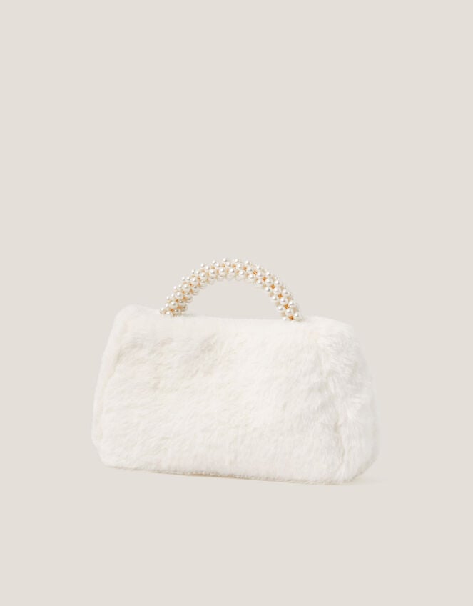 Fluffy Pearl Handle Bag, , large