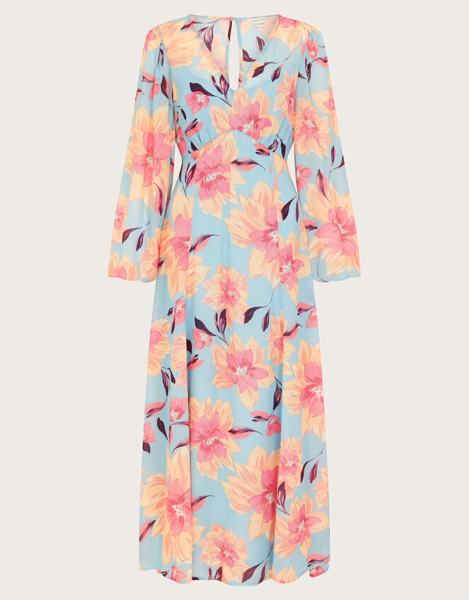 Lilith Floral Print Dress, Blue (BLUE), large