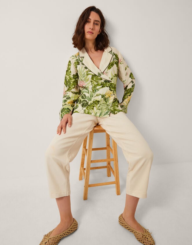 Fleur Floral Print Shacket, Cream (CREAM), large