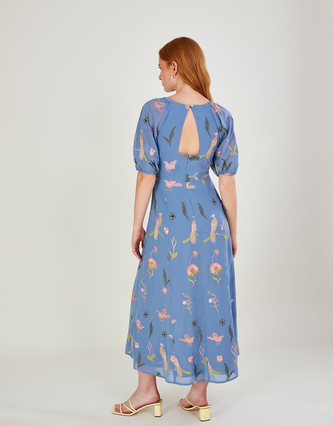 Dani Embroidered Midi Dress , Blue (BLUE), large