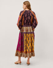 Magdalena Paisley Print Midi Dress, Red (BERRY), large