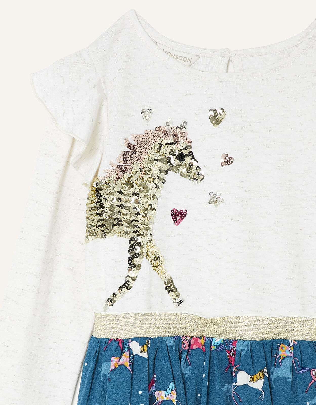 Sequin Horse 2 in 1 Dress Teal