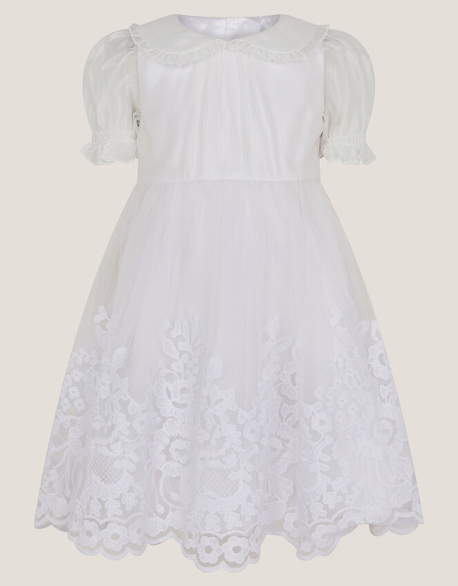 Baby Athena Floral Embroidered Dress, White (WHITE), large