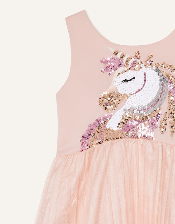 Mia Sequin Unicorn Pleated Dress Pink | Girls' Dresses | Monsoon Global.