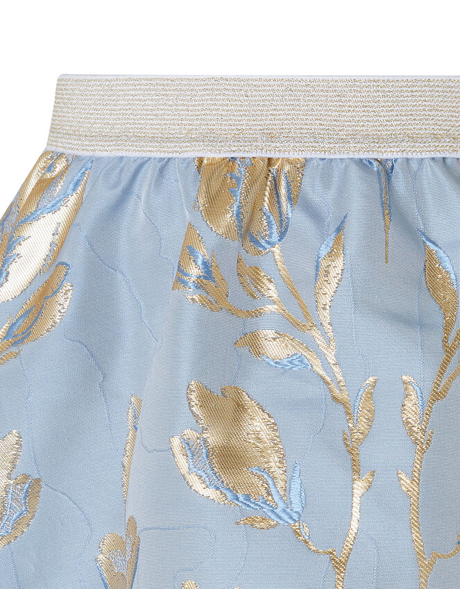 Tulip Jacquard High-Low Skirt, Blue (BLUE), large