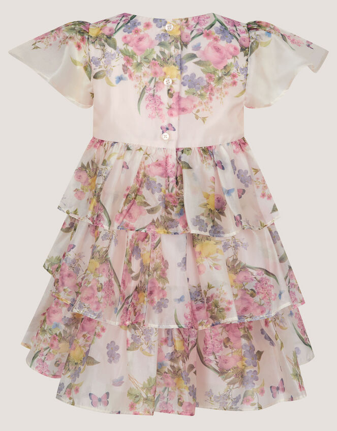 Baby Botanical Print Tiered Party Dress, Pink (PINK), large