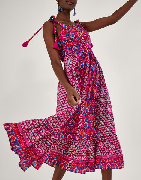 Octavia Fan Print Dress, Pink (PINK), large