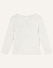 Floral Bunny Long Sleeve Top, Ivory (IVORY), large