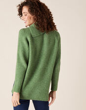 LOUNGE Split Neck Knit Jumper , Green (GREEN), large