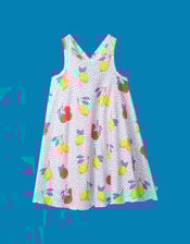 Hatley Citrus Print Trapeze Dress, White (WHITE), large