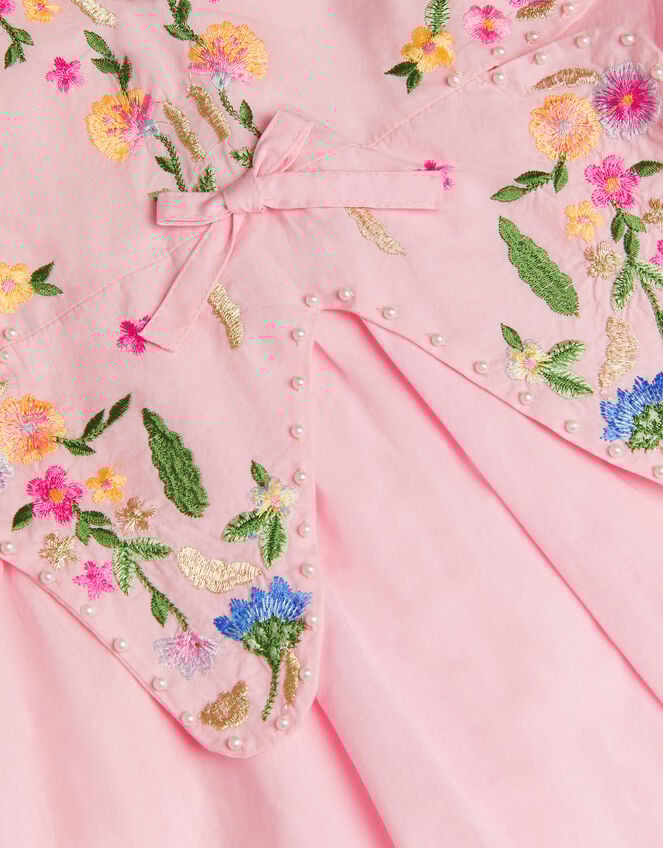 Embroidered Butterfly Bodice Dress, Pink (PINK), large