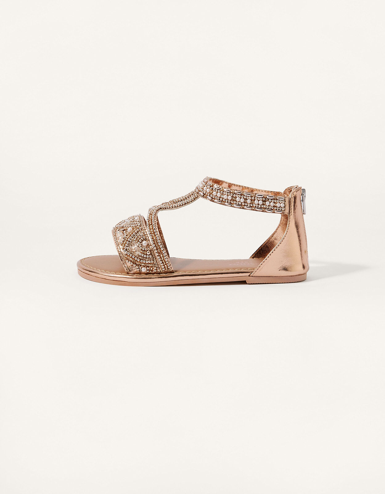 Gold beaded sandals new arrivals