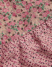 Ditsy Woven Long Sleeve Dress, Pink (PINK), large