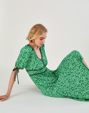 Ditsy Print Midi Dress with LENZING™ ECOVERO™, Green (GREEN), large