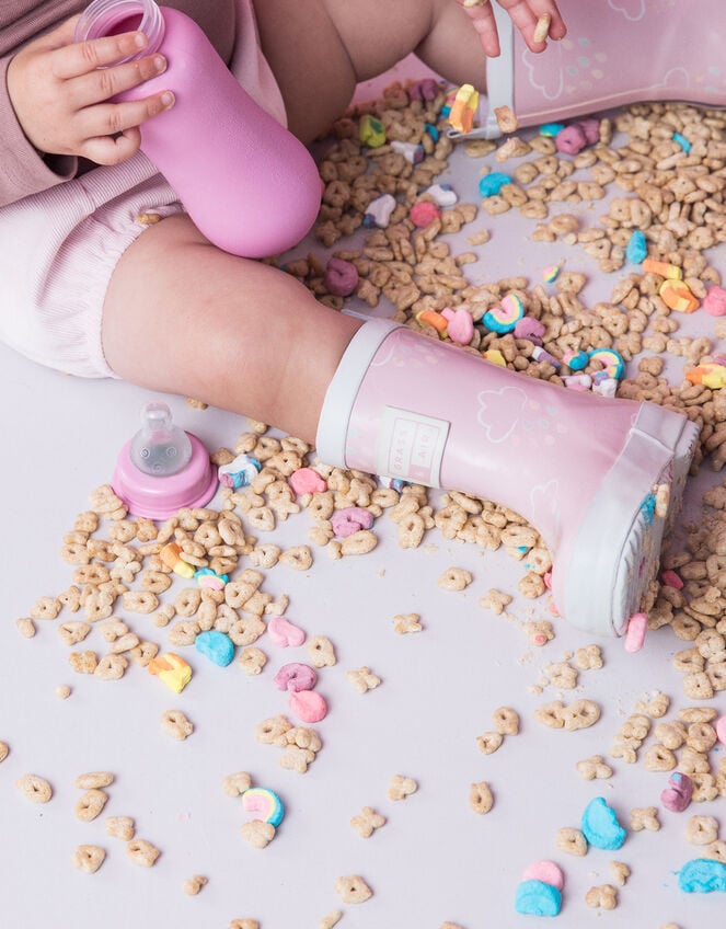 Grass and Air Colour-Revealing Wellies, Pink (PALE PINK), large