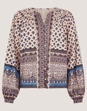 Hern Print Jersey Blouse, Cream (CREAM), large