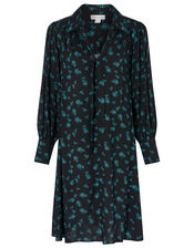 Ditsy Floral Knee-Length Dress, Black (BLACK), large
