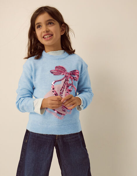 Sequin Ice Skates Jumper, Blue (BLUE), large