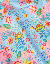 Foil Floral Print Swimsuit, Blue (BLUE), large