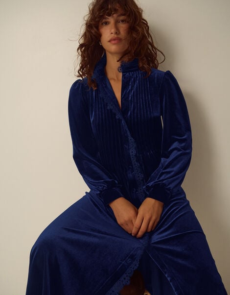 Pip Pinktuck Velvet Midi Dress, Blue (MIDNIGHT), large