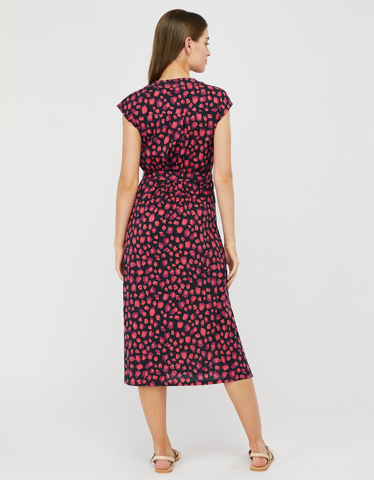 blue leopard print shirt dress