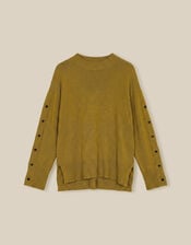 Bree Button Knit Jumper, Green (CHARTREUSE), large