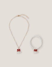 Festive Bell Necklace & Bracelet Set, , large