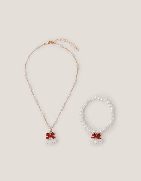 Festive Bell Necklace & Bracelet Set, , large