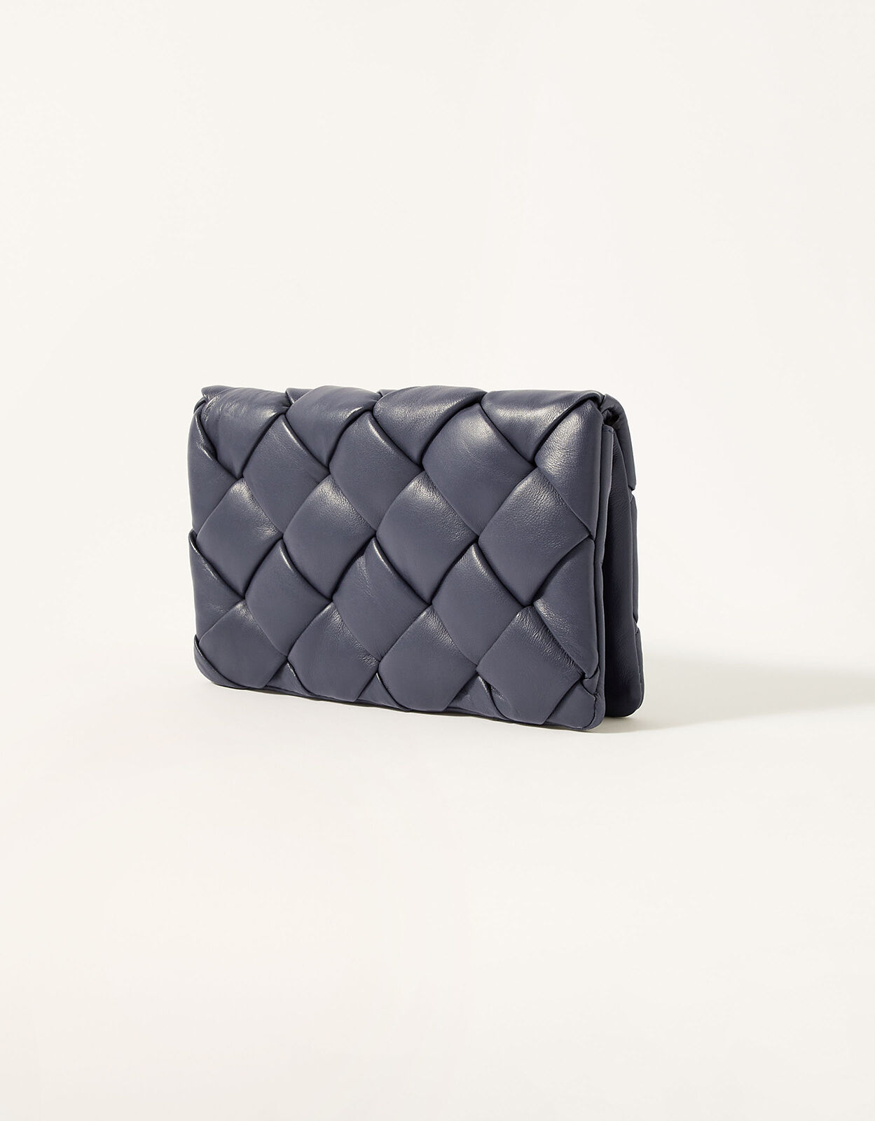 Quilted Occasion Leather Clutch Bag Blue