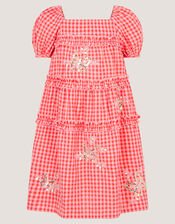 Sequin Butterfly Gingham Dress, Pink (PINK), large