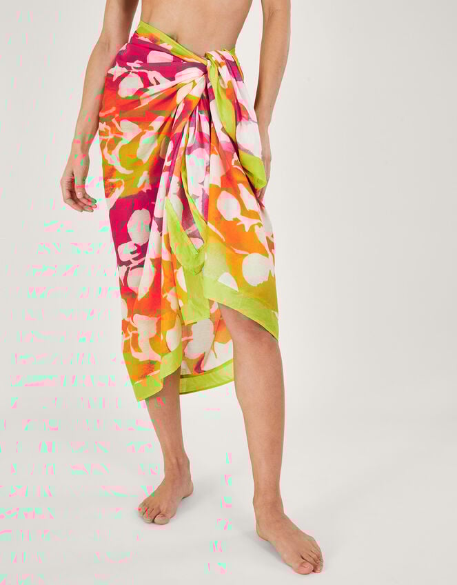Abstract Floral Sarong, , large