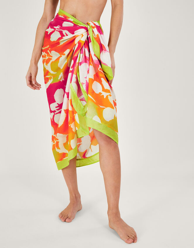 Abstract Floral Sarong, , large