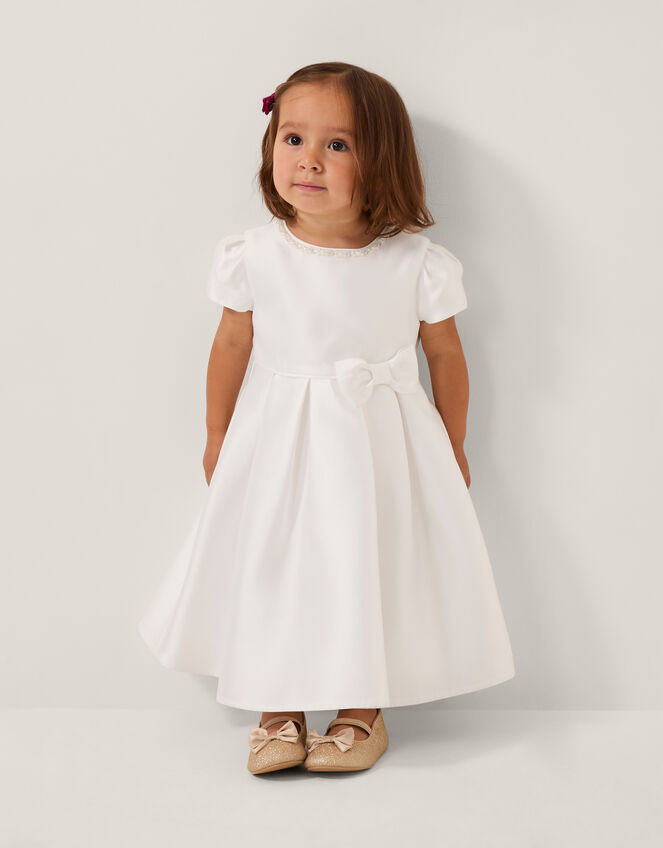 Baby Isabella Pearl-Embellished Dress, Ivory (IVORY), large