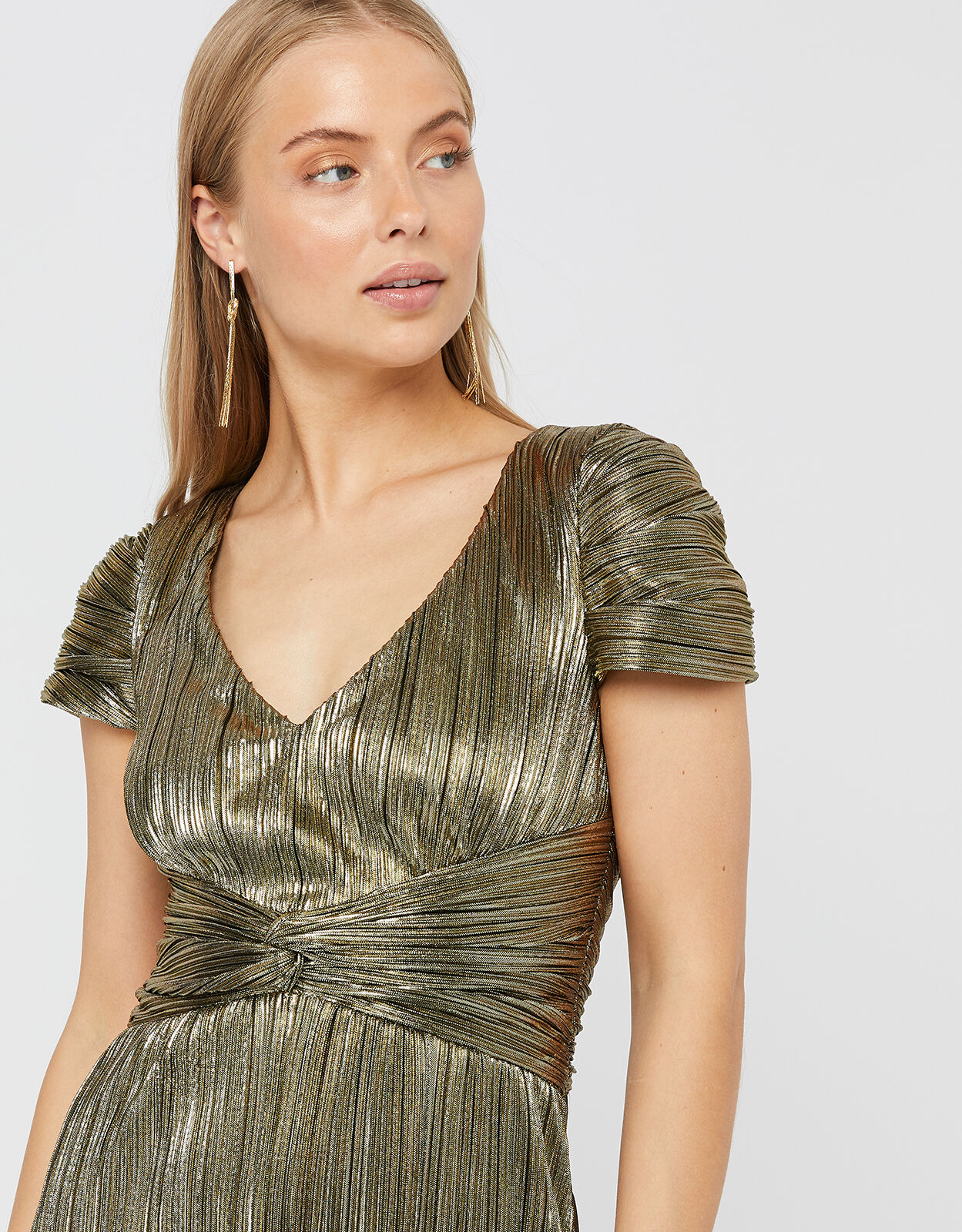 Loreen Lame Maxi Dress Gold Evening Dresses Monsoon Global