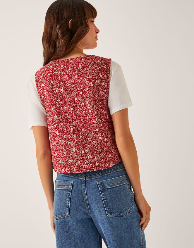 Felipa Floral Print Vest, Red (RED), large