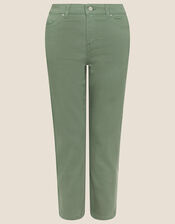 Safia Denim Jeans, Green (KHAKI), large