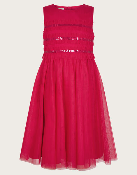 Marcia Ruffle Dress, Red (RED), large