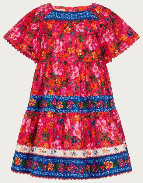 Heritage Floral Mixed Print Dress, Red (RED), large