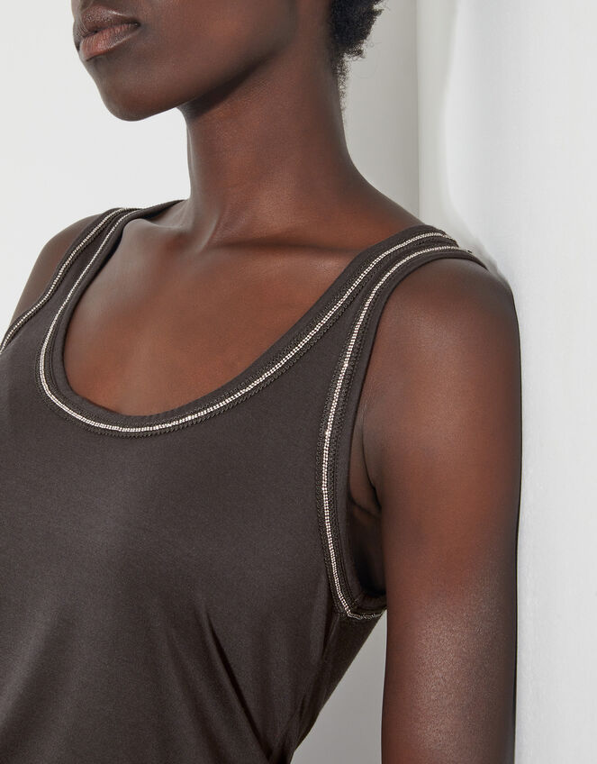 Jess Jersey Cami Top, Gray (CHARCOAL), large