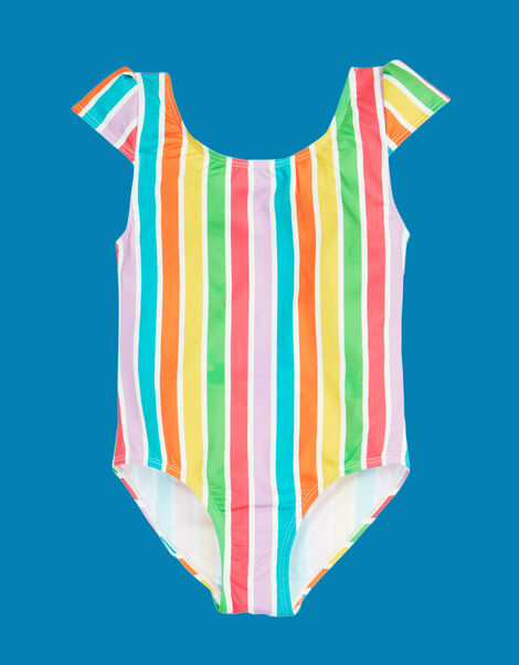 Frugi Marina Stripe Swimsuit , Multi (MULTI), large