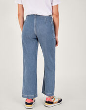 Wide Leg Cargo Jeans , Blue (DENIM BLUE), large