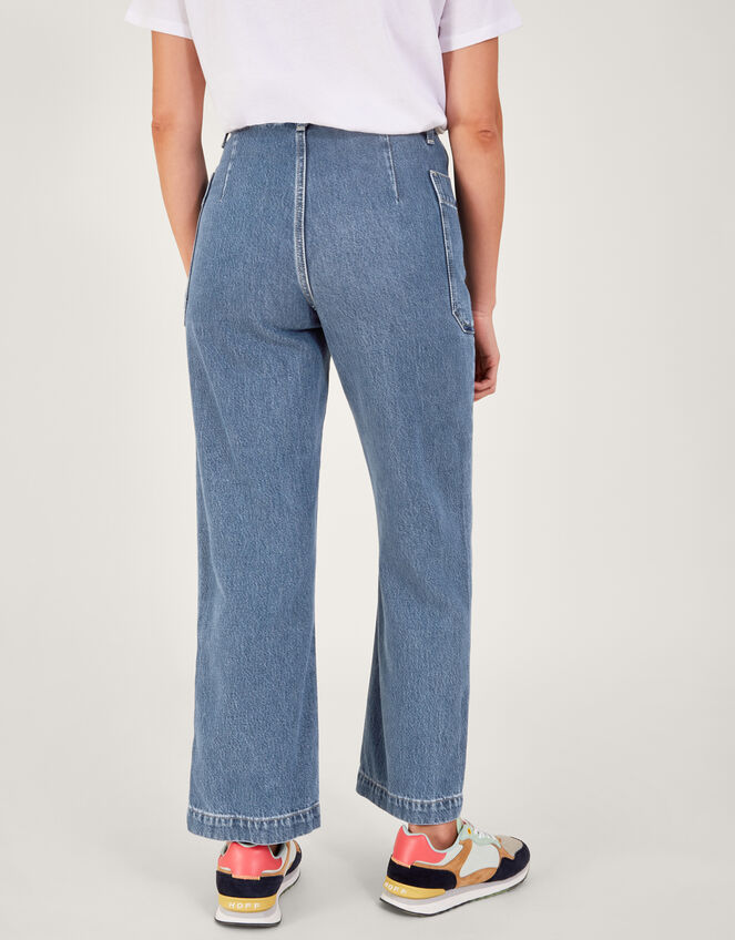 Wide Leg Cargo Jeans , Blue (DENIM BLUE), large