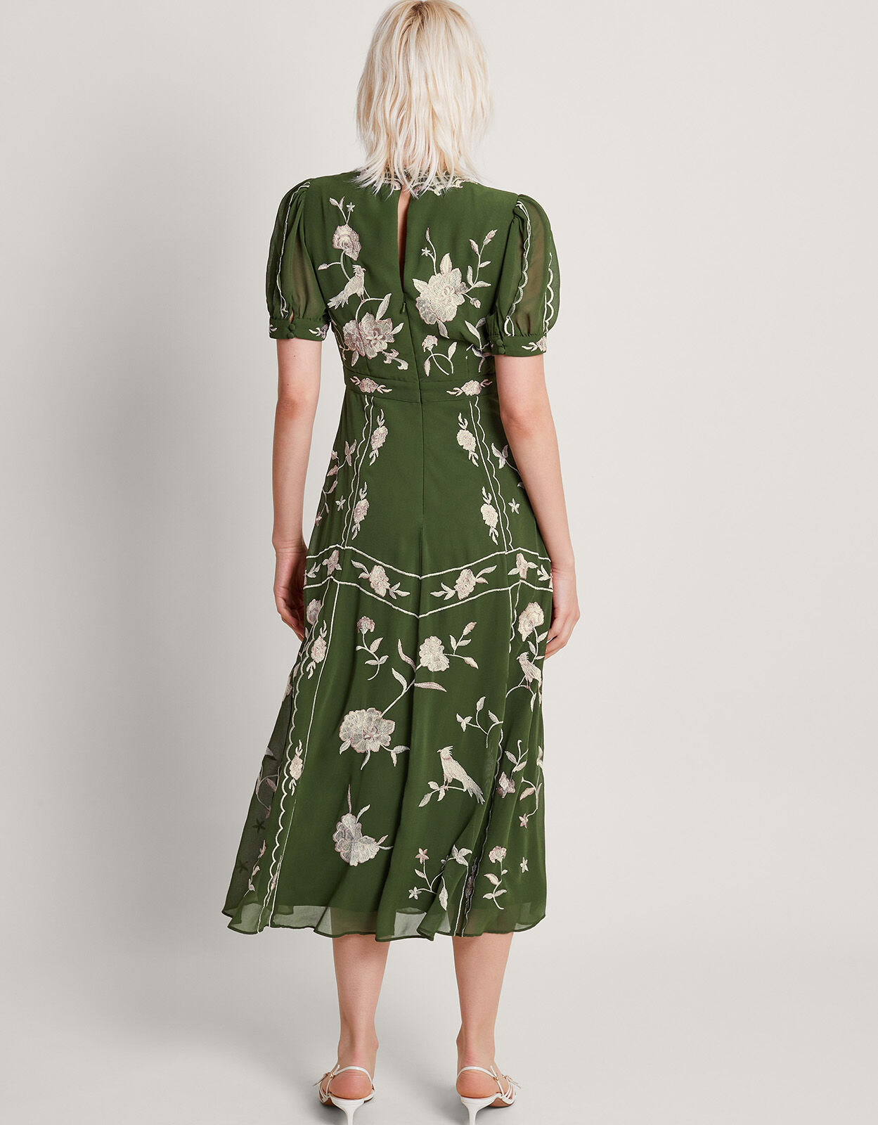 Grace Embroidered Dress Green Evening Dresses Monsoon Global