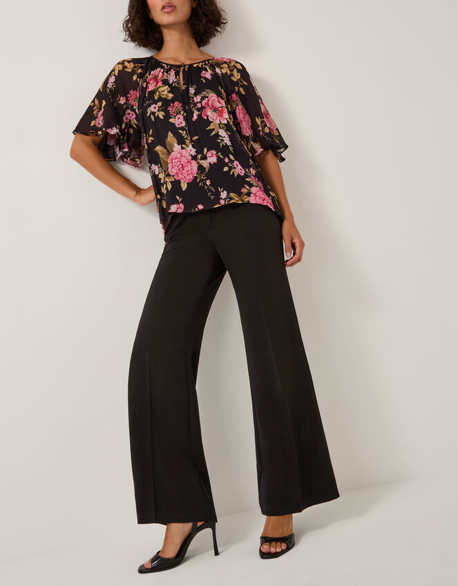 Erin Flared Tailored Pants, Black (BLACK), large