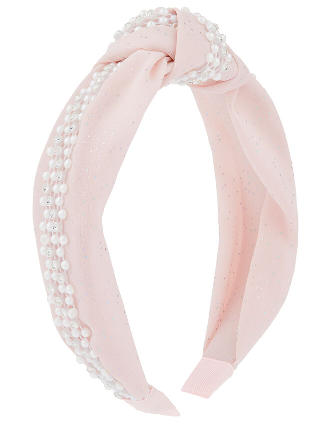 Pearl Shimmer Knotted Headband, , large