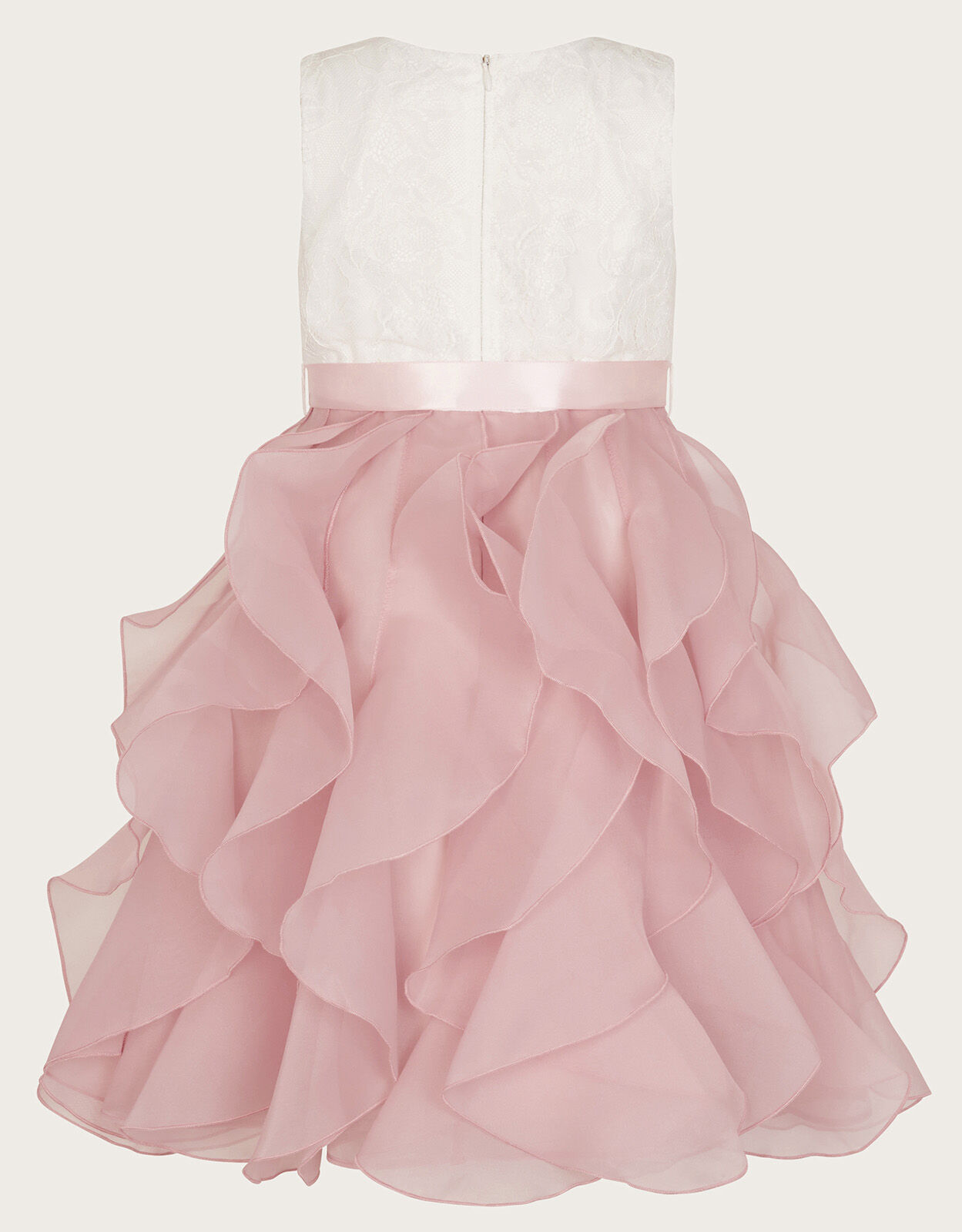 Pink lace ruffle dress sales