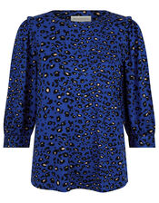 Animal Print Jersey Top, Blue (COBALT), large